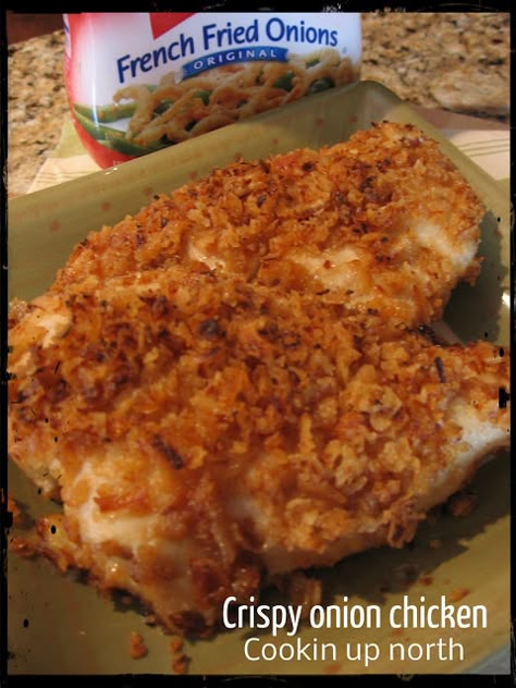 Crispy Onion Chicken, French Fried Onion Chicken, French Fried Onion Recipes, Fried Onions Recipe, French Onion Chicken, French Fried Onions, Onion Chicken, Home Classic, Crispy Onions