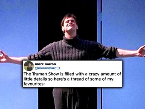 The Truman Show hidden gems that illustrate the brilliance of the film (22 Photos) Truman Show Ending, Truman Burbank, The Truman Show, Hidden Gems, Things To Think About, Gems, Film, Memes, Quick Saves