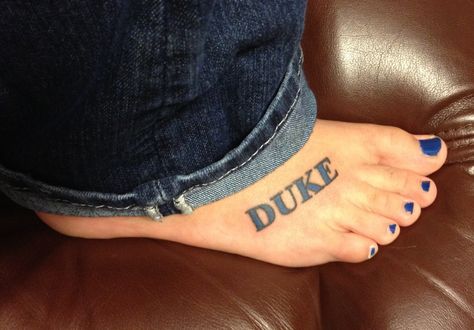 Tattoo duke blue devils Duke Tattoo, Devils Tattoo, Devil Tattoo, Duke Blue Devils, Blue Devil, Tattoos And Piercings, Tattoo Design, Jesus Fish Tattoo, Tatting