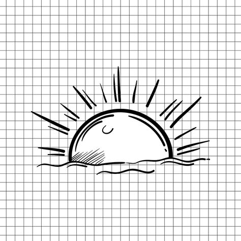 Sun Cartoon Drawing, Sunrise Doodle, Sunset Doodle, Doodle Sun, Sunset Icon, Png Sun, Sun Cartoon, Doodle Vector, Cartoon Doodle