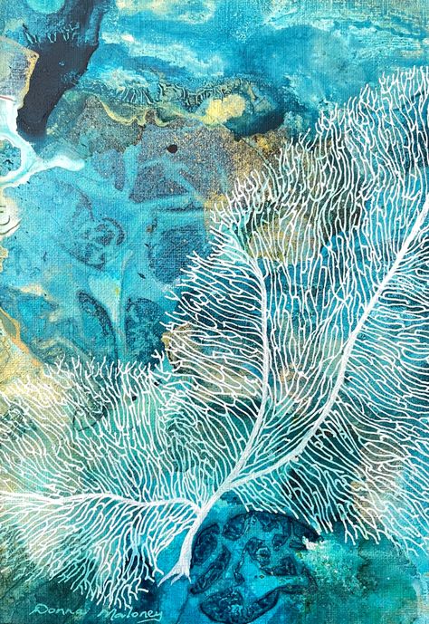 White Coral 3. de Donna Maloney Abstract Coral Reef Painting, Shell Painting Canvas, Coral Mural, Sea Pics, Coral Reef Photography, Coral Artwork, Coral Drawing, Yellena James, Coral Painting