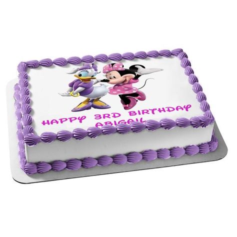 Minnie Y Daisy, Minnie Mouse Cake Topper, Edible Cupcake Toppers, Birthday Places, Make A Cake, Minnie Mouse Cake, Birthday Disney, Baby Gender Reveal Party, Baby Minnie