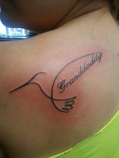 tattoos memorial grandchild | Tattoos of my dreams on Pinterest | Piercings, Butterfly Tattoos and ... In Memory Tattoo, Tattoos Memorial, Simple Hummingbird, Hummingbird Tattoo Meaning, Hummingbird Memorial, Back Ear Tattoo, Small Hummingbird Tattoo, Memorial Tattoo Quotes, Grandma Tattoos