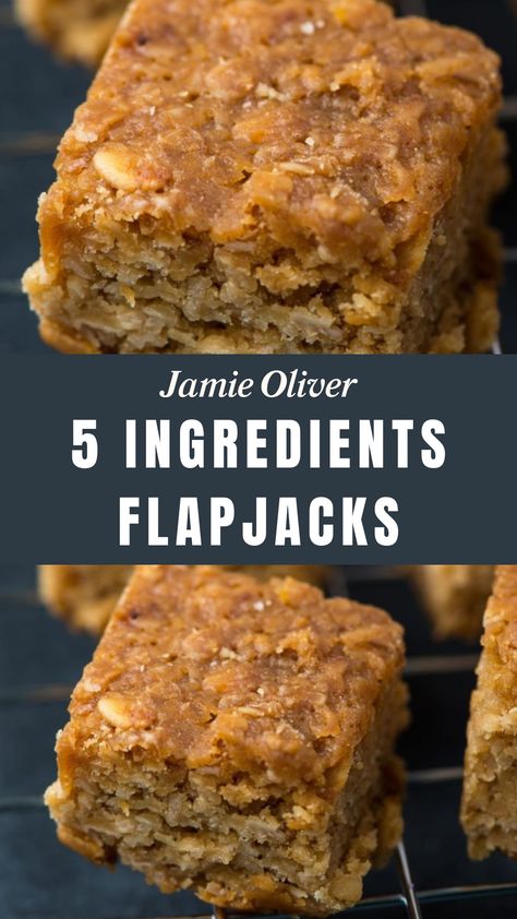 Jamie Oliver 5 Ingredients Flapjacks Porridge Oats Recipes, Apple Crumble Jamie Oliver, Jamie Oliver Recipes 5 Ingredients, Oat Flapjack Recipes, Easy Flapjacks, Jamie Oliver 5 Ingredients, Flapjacks Recipe, Gluten Free Apple Crumble, Flapjack Recipe