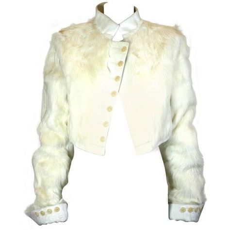 Preowned Strenesse, Goat And Calf Regimental Style Jacket (45.745 RUB) ❤ liked on Polyvore featuring outerwear, jackets, beige, button jacket, collar jacket, evening jackets, military style jacket and white jacket Jacket Collar, Jacket Beige, Fur Clothing, High Fashion Outfits, Military Style Jackets, Evening Jackets, Collar Jacket, Button Jacket, Collar Designs