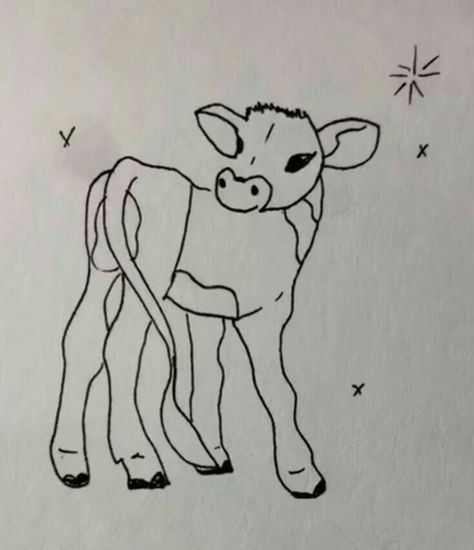 #tattoo #tattoos #inked #tattooart #tattooed #tattooideas #tattoodesign #tattooinspiration #tattoosleeve #tattooflash #inkedgirls #tattooedwomen  #InkLaughs  #TattooFails Cow Sketch Cute, Cow Drawings Sketches, Cow Drawings Easy, Baby Cow Drawing Easy, Cow Simple Drawing, Cow Sketch Easy, Cow Sketch Drawings, Simple Cow Tattoo, Cute Cow Sketch