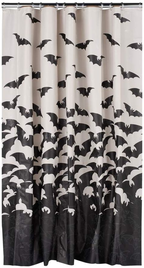 OMG this is awesomes! Glowing Bats Shower Curtain #halloween #affiliate #homedecor #bathroomdecor #bats #october #falldecoration #showercurtain Gothic Bathroom Ideas, Edgy Bedroom, Horror Home Decor, Gothic Bathroom, Curtain Alternatives, Dark Bathroom Ideas, Dark Bathrooms, Spooky Home Decor, Neutral Fall Decor