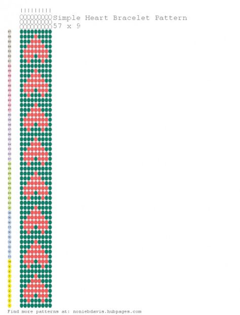 Beautiful bead weaving patterns with simple heart designs.  These patterns are used for seed bead square stitch or bead looms. Free Bead Loom Patterns, Loomed Bracelets, Beading Loom, Bead Loom Designs, Bracelet Miyuki, Seed Bead Pattern, Bead Loom Pattern, Loom Bracelet Patterns, Beading Patterns Free