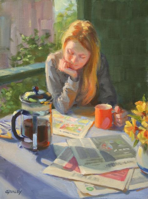 "My paintings celebrate the simple joys of everyday life." Orange Mug, Meaningful Paintings, Oil Painting Inspiration, Interior Paintings, Everyday Art, Southwest Art, Art Competitions, Impressionism Art, A Level Art