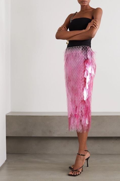 Paco Rabanne Paillette-Embellished Chainmail Midi Skirt Runway Trends, Paco Rabanne, Out And About, Party Fashion, Festival Outfits, Net A Porter, Flamingo, Madrid, Going Out