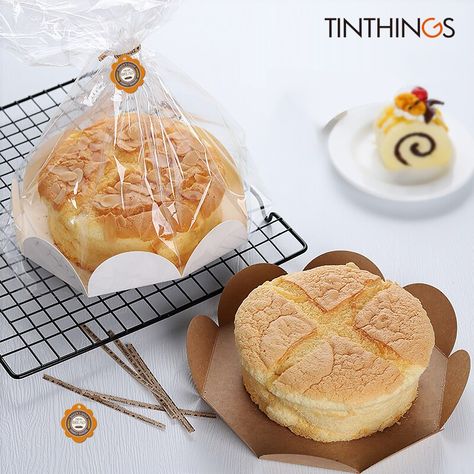 Chiffon Cake Packaging, Pastry Packaging, Cake Bag, Diy Desserts, Cake Packaging, Packaging Bags, Pastry Bag, Packaging Bag, Chiffon Cake