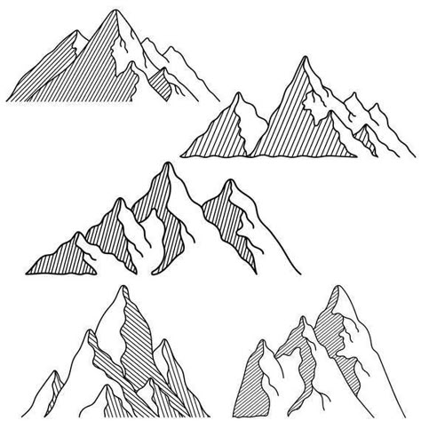 Mountains With Snow, Mountain Drawing, Mountain Illustration, Drawing Hands, Drawing Faces, Digital Painting Tutorials, Mountain Art, Pen Art, Black Hand