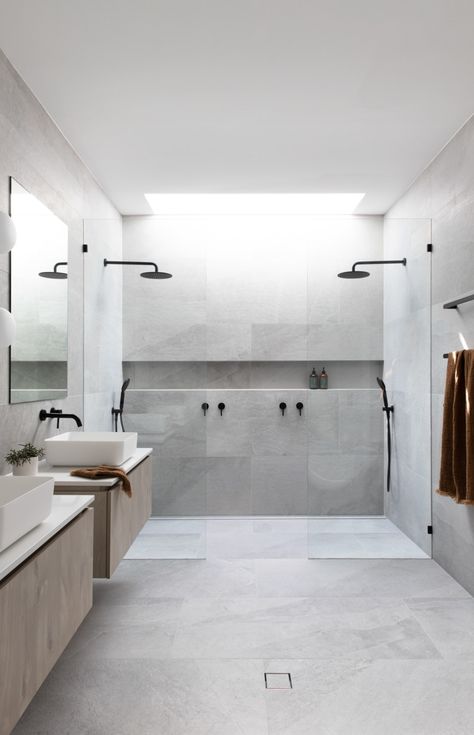 Bathrooms with large format tiles are beautiful and practical, with large seamless surfaces and less grout lines to clean.
But planning is key to ensure good fall to your shower, without the need for numerous tile cuts.
Click to read our blog on how to plan for this for your new bathroom, with Lauxes Grates Linear Floor Wastes.

Follow us on Instagram and Pinterest for all the latest home, reno and design tips, trends and products. Scandi Bathroom, Bathroom Natural, Natural Inspiration, Primary Bath, Bathroom Inspiration Modern, Cozy Spaces, Bathroom Design Inspiration, Room Renovation, Girls Bathroom