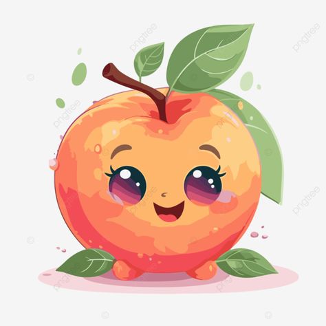 cute peach vector Peach Vector, Kawaii Apple, Peach Drawing, Sticker Clipart, Cute Peach, Cartoon Kawaii, Photoshoot Themes, Wood Burning, Free Png