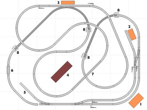 Free Track Plans - Layout Plans - FreeTrackPlans.com N Scale Train Layout, Ho Train Layouts, Model Train Table, Ho Scale Train Layout, Garden Railroad, Model Railway Track Plans, Toy Trains Set, N Scale Trains, Layout Plan