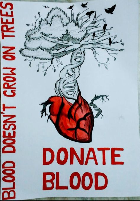 Donate Blood poster Poster On Blood Donation, Blood Donation Poster Creative Drawing, Medicine Poster Design, Blood Donation Poster Creative, Blood Donation Poster, Corruption Poster, Donation Poster, Blood Donation Posters, Save Water Poster Drawing