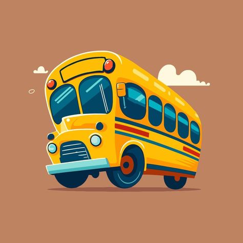 yellow school bus flat color vector icon logo illustration School Bus Illustration, Bus Illustration, Yellow School Bus, Color Vector, Logo Illustration, Lowrider, Flat Color, School Bus, Vector Icons