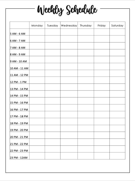 Weekly Schedule for students Student Timetable Daily Schedules, Semester Overview Template, Schedule Astetic, Weekly Timetable Template Aesthetic, Weekly Planner Template Student, Schedule For Students, College Schedule Organization, Template For Schedule, Cute Schedule Templates