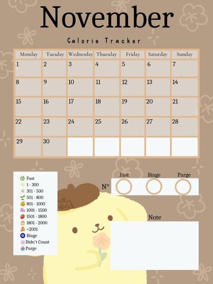 September Calorie Tracker, November Calorie Tracker, October Weight Tracker, Cal Tracker, June Calorie Tracker, October Calorie Tracker, Sanrio Calendar 2023 October, Diet Calendar, Diet Tracker