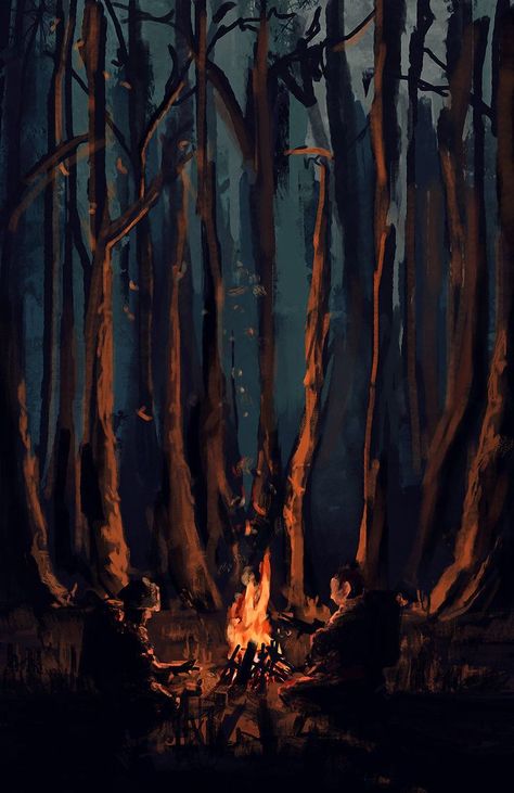 Fire Cult, Fire Painting, Gouache Art, 다크 판타지, Forest Painting, Arte Inspo, Painting Art Projects, Angkor, A Fire