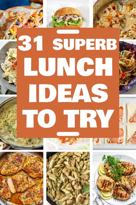 Sandwiches, Salads, Wraps, Soups, Pasta, Rice Bowls, Stir-fry, Quiches, Pizza, Tacos, Burritos, Sushi, Burgers, Stir-fries, Noodles, Omelettes, Frittatas, Paninis, Smoothie Bowls, Buddha Bowls, Charcuterie, Tapas, Finger Foods Lunch Meal Ideas For Work, Work Lunch Ideas Easy, Sahm Lunch Ideas, Lunch Ideas For Friends, Lunch Options For Work, Lunch Specials Restaurant Ideas, Healthy Lunch Recipes For Work, Meal Ideas For Lunch, Quick Lunch Ideas At Home