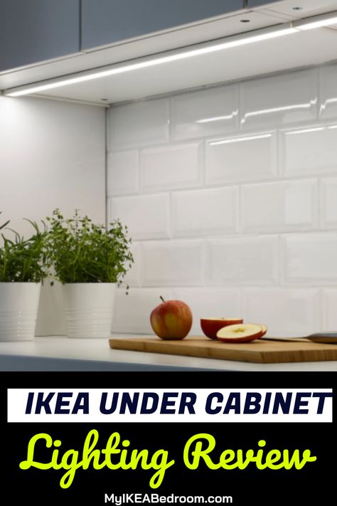 IKEA Under Cabinet Lighting Review: IKEA under cabinet lighting has a simple yet elegant design which makes it stand out from the multiple other options IKEA has to offer. It includes double-sided tape and a cover plate which enables you to place this spotlight under a glass shelf. Ikea Cabinet Lighting, Ikea Under Cabinet Lighting, Ikea Sektion Cabinets, Kitchen Under Cabinet Lighting, Ikea Cabinets, Glass Shelf, Under Cabinet Lighting, Under Cabinet, Cabinet Lighting