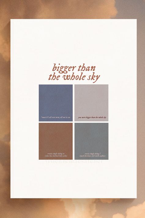 hi, i made a midnights inspired lyric print that you can find on redbubble <3 / #typography #colorfulgraphicdesign #colorpalette #lyriccolorpalette #taylorswiftmerch #taylorswiftposter #taylorswiftdesign #taylorswiftgift #tsmerch #taylorsversionmerch #taylorswiftidea #redtaylorsversion #biggerthanthewholesky #taylorswiftlyrics #biggerthanthewholesky lyrics #ts10 #midnightslyrics #midnightsmerch #midnightsalbum #taylorswiftetsy #taylormerchetsy #smalletsyshop #tayloretsyprint #lyricprintetsy Bigger Than The Whole Sky, 3 Typography, Nights Lyrics, Taylor Swift Posters, Etsy Prints, Lyric Prints, Long Live Taylor Swift, Taylor Swift Songs, Live Taylor