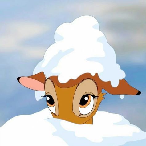 Winter Aesthetic Profile Pic, Snow Profile Pictures, Bambi In Snow, Christmas Characters Cartoon, Cute Winter Pfp, Profile Cartoon Pics, Christmas Cartoon Aesthetic, Winter Profile Picture, Christmas Profile Pics