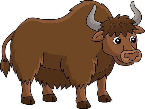 Yak Animal Cartoon Colored Clipart Illustration Yak Cartoon, Yak Image, Yak Animal, Color Clipart, All About Animals, Animal Cartoon, Cartoon Illustration, Animal Illustration, Cartoon Animals