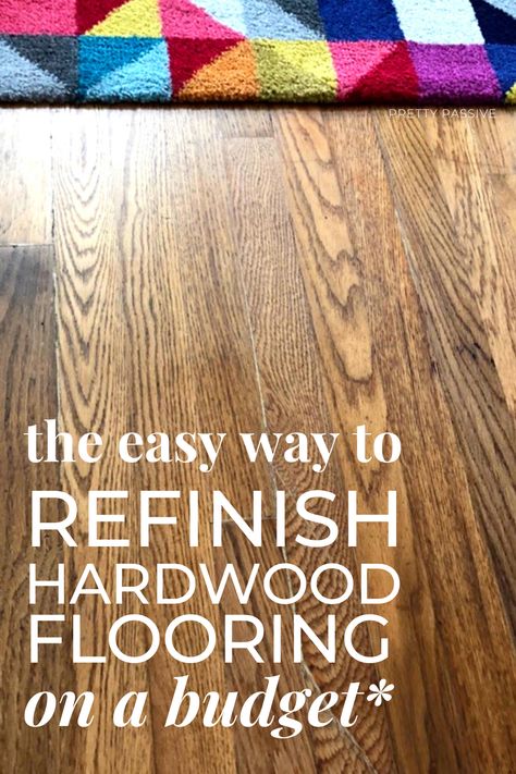 Diy Hardwood Floor Refinishing, Diy Hardwood Floor, Flooring On A Budget, Painted Hardwood Floors, Diy Hardwood Floors, Wood Floor Repair, Hardwood Floor Refinishing, Refinish Wood Floors, Sand Floor