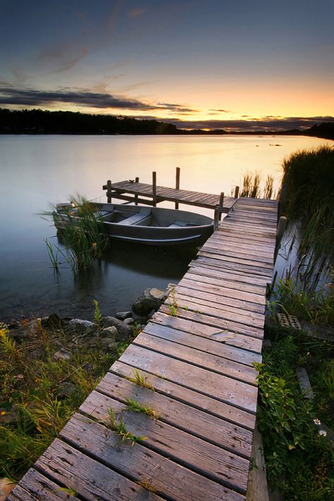 "The River's Last Light" - The sun sets over a dock on the St. Marys River, just east of Sault Ste. Marie, ON - tfavretto Boat Docks, Lake Dock, Sault Ste Marie, Flagler Beach, Mangrove Forest, St Marys, Lake Boat, Down The River, Lake Living