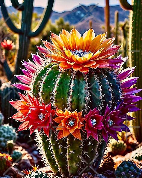 Cactus flower with diamonds  by ArtByDLynn | Redbubble Prickly Cactus, Cactus Blossoms, Barrel Cactus, Cactus Flowers, Cactus Flower, Cactus Plants, Barrel, Cactus, Blossom