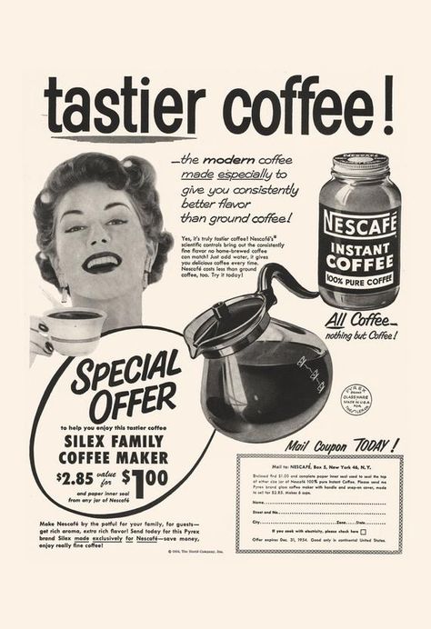 1920s new york coffee - Google Search Nescafe Instant Coffee, Vintage Coffee Poster, Vintage Coffee Shops, Coffee Poster Design, Coffee Advertising, Coffee Tumblr, Cafe Posters, 1950s Retro, Coffee Instagram