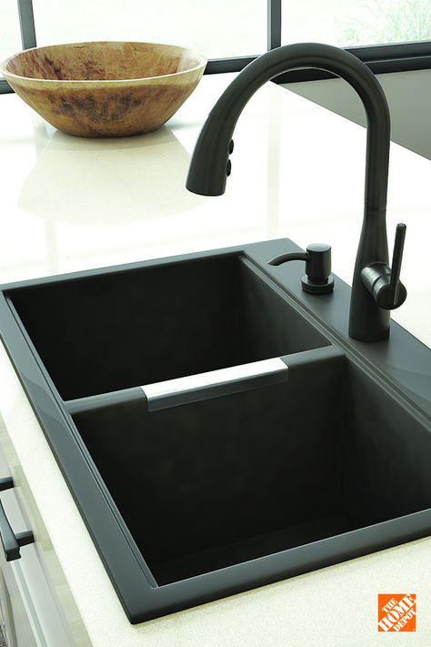 Black Kitchen Sink With Black Faucet, Kitchen Black Sink And Faucet, Kitchens With Black Faucets, Matte Black Sink Kitchen, Black Sink And Faucet Kitchen, Black Sink With Black Faucet, Black Sink And Faucet, Black Faucet Kitchen, Black Sink Kitchen