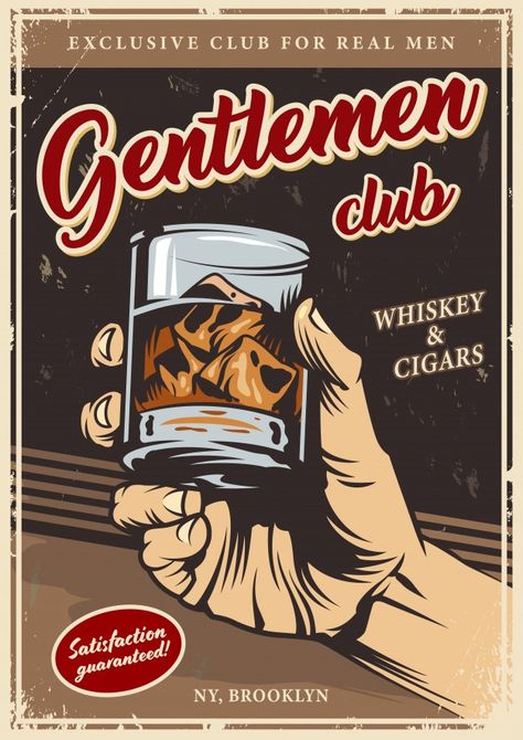 Vintage gentlemen club advertising templ... | Free Vector #Freepik #freevector #logo #man #typography #bar Poster Vintage Retro, Vintage Gentleman, Etiquette Vintage, Wine Poster, Bar Poster, Vintage Poster Design, Club Poster, Retro Posters, Retro Advertising