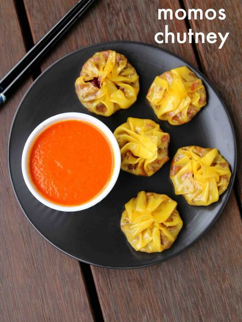 momos chutney recipe Momos Chutney Recipe, Red Chutney Recipe, Red Chutney, Hebbars Kitchen, Momos Recipe, Spicy Snacks Recipes, Breakfast Recipes Indian, Chutney Recipe, Chaat Recipe