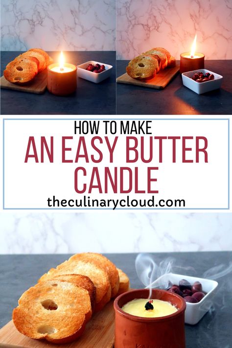 Viral Butter Candle, Butter Candles Diy, How To Make A Butter Candle, Edible Butter Candle Recipe, Garlic Butter Candle Recipe, Butter Candles Recipes, Butter Candle Appetizer Recipe, Butter Candle Diy, Butter Candle Recipe