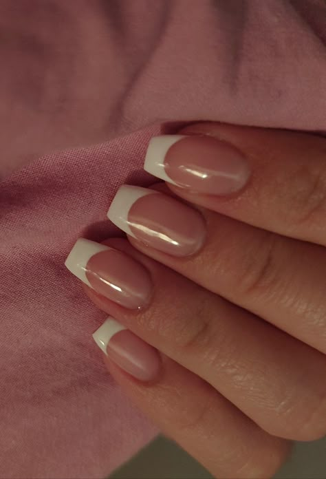 Nail Ideas French, Tapered Square Nails, French Manicure Nails, Work Nails, French Tip Acrylic Nails, French Nail Designs, French Acrylic Nails, Tip Nails, Nails French