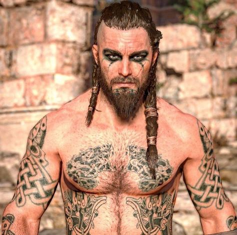 Viking Men’s Makeup, Mens Viking Costume Makeup, Barbarian Face Paint, Viking Warpaint Men, Vikings Costume Men, Viking Warrior Makeup Men, Men’s Viking Makeup, Vikings Face Paint, Viking Face Tattoos For Men