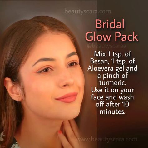 Beautyscara Beauty Tips on Instagram: "Bridal Face Pack . . . .visit www.beautyscara.com for more tips . . . Folliw @beautyscaraa . .#turmericforskin #turmeric  #facemask #glowingskin #wrinkles #darkspots #blemishes #pimples #acnemask #facepack #besan #beautyrecipe #beautymask #diytips #beautytips #beautyblogger #instagramers #youtuber #blogger #videography #videocreator #turmericfacepack #turmericfacemask #skinbrightening #facemask #hudabeauty #farahdhukai #beautyrecipe #beautymask #skinglow # Facial Ideas, Acne Beautiful, Therapy Techniques, Natural Skin Care Ingredients, Diy Beauty Treatments, Ayurvedic Healing, Natural Skin Care Remedies, Advanced Skin Care, Diy Skin Care Routine