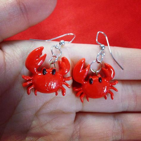 Clay Crab, Ideas Arcilla, Lobster Earrings, Crab Earrings, Crab And Lobster, Family Presents, Fimo Clay, Polymer Clay Charms, Clay Charms