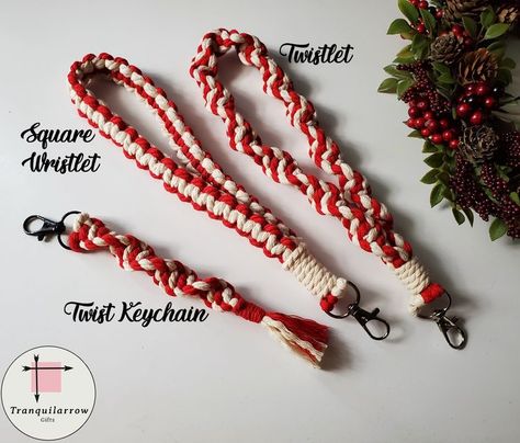 Choose from 2 different wristlet styles, square knot or twisted knot(twistlet). Keychains are twist knot. Get the whole set to share with friends or give as christmas stocking stuffers and gift sets~ Pick your set options! *Set of 3 option includes: 1 twist keychain, 1 twistlet and 1 square knot wristlet. White Keychain, Peppermint Christmas, Square Knot, Twist Knot, Christmas Stocking Stuffers, Gift Sets, Christmas Colors, Wristlets, Stocking Stuffers