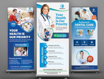 Medical Roll Up Banner, Dental Clinic Ads, Dental Banner, Nutritionist Meal Plan, Medical Ads, Pull Up Banner Design, Rollup Design, Wind Banner, Flex Banner Design