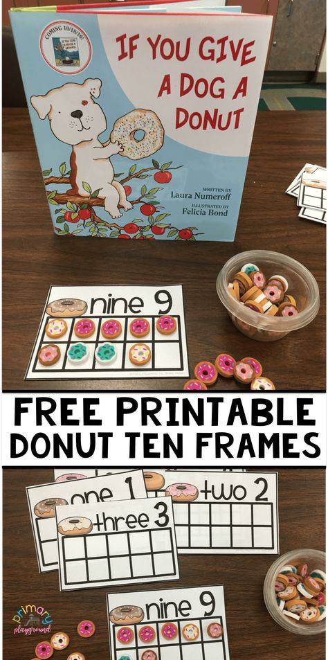 If You Give A Dog A Donut, If You Give A Dog A Donut Activities, Laura Numeroff Activities Preschool, Primary Playground, Mini Erasers, Laura Numeroff, Author Study, Prek Math, Counting Cards