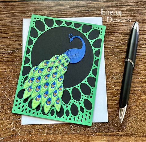 Peacock Wedding Card / Handmade Die Cut Greeting Card / Blank Birthday Card / Stationery / Gift Wrapping Wedding Card Handmade, Mandala Card, Wedding Cards Handmade, Peacock Wedding, Paper Flower Bouquet, Beautiful Greeting Cards, Shrink Plastic, Card Handmade, Handmade Birthday Cards