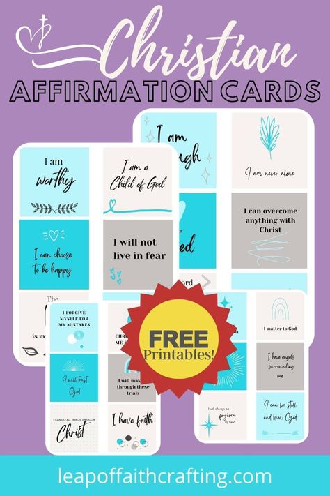 24 free Christian affirmation cards printable to use anywhere! Catholic Journaling, Gods Inspiration, Scripture Bookmarks, Free Christian Printables, Free Scripture Cards, Free Scripture Printables, Affirmation Cards Printable, Birth Affirmations, Christian Affirmations