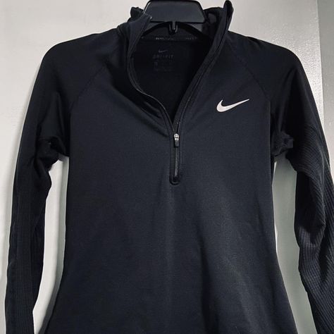 NIKE Womens Black Long Sleeve Half Zip Sweater... - Depop Nike Half Zip, Half Zip Shirt, Gymwear Outfits, Half Zip Jacket, Half Zip Sweaters, Zip Sweater, Athletic Outfits, Grunge Fashion, Half Zip