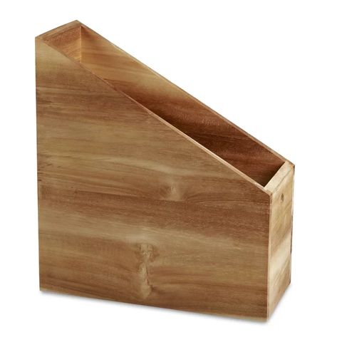 Union Rustic Loredana Magazine File Holder | Wayfair Wood Magazine Holder, Desktop File Organizer, Stacking Wood, Pencil Cup Holder, Magazine File Holders, Magazine Organization, File Folder Organization, Wood File, Magazine Files