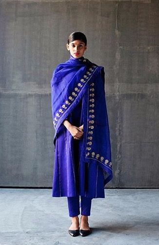 Raw Mango, Salwar Kamiz, Traditional Indian Outfits, Silk Suit, Ink Blue, Zari Work, Pant Suit, Indian Designer Outfits, Indian Attire