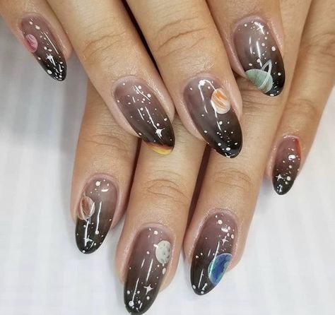 Planet Nails, Galaxy Nail Art, Space Nails, Galaxy Nails, Jelly Nails, Cute Acrylic Nails, Nails Nailart, Nail Trends, Nail Artist